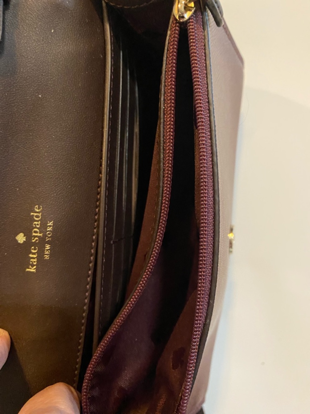 kate spade Two-Tone Blush Pink and Dark Purple Crossbody Bag - Picture 6 of 7